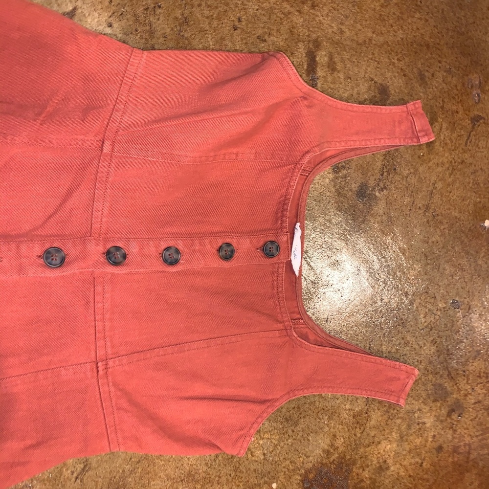 Orange Denim Button Down Dress - Picture 3 of 4